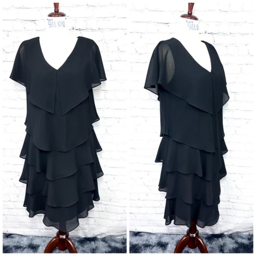 👗 |•R&M RICHARDS•| Vintage Black Multi Tiered Dress